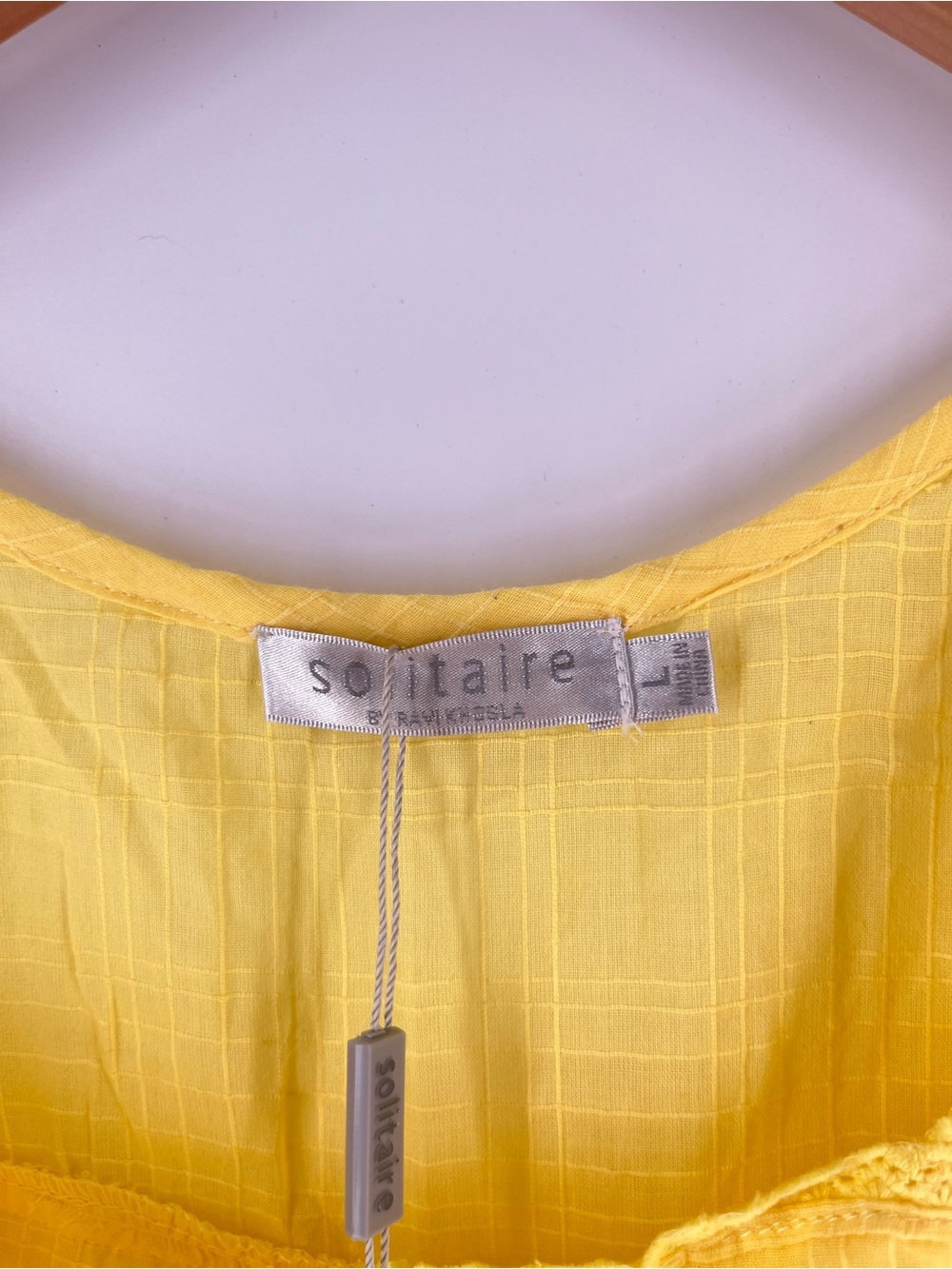 Solitaire Yellow Ruffle-Sleeve Button Front Blouse - Picture 9 of 13